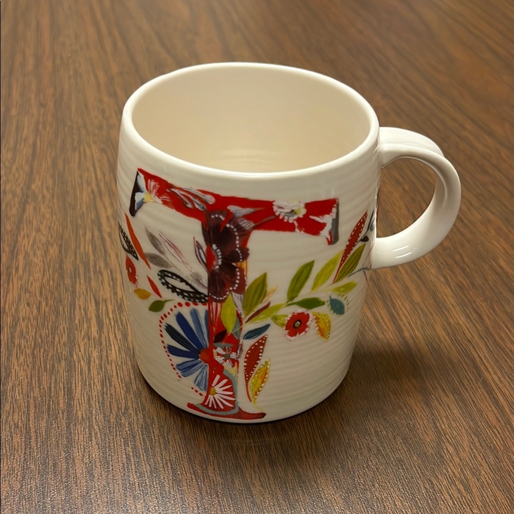 Anthropologie Petal Palette Monogram Mug